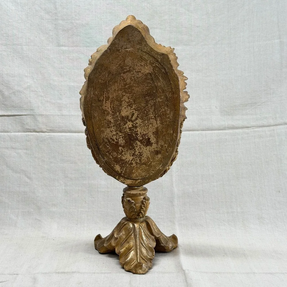 Vintage Gold Oval Table Mirror Ornate Vanity Mirror Romantic Gothic Decor